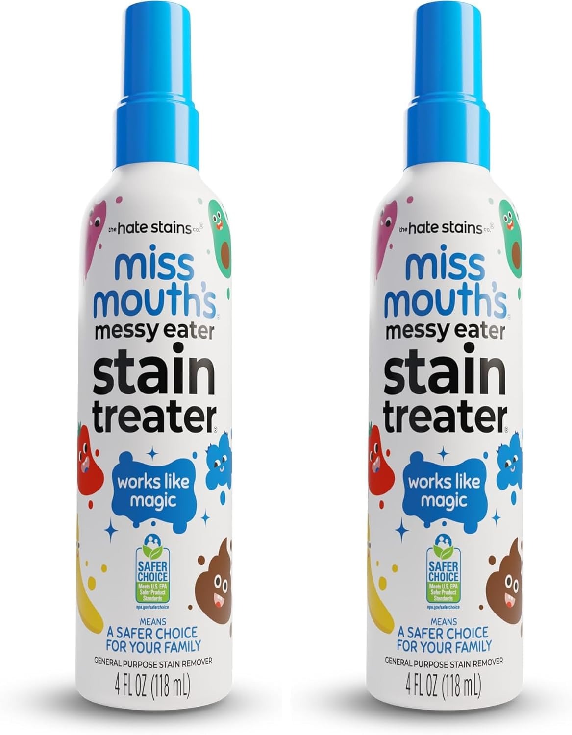 Miss Mouth's Messy Eater Stain Treater Spray - 4oz Stain Remover - Newborn & Baby Essentials - No Dry Cleaning Food, Grease, Coffee Off Laundry, Underwear, Fabric