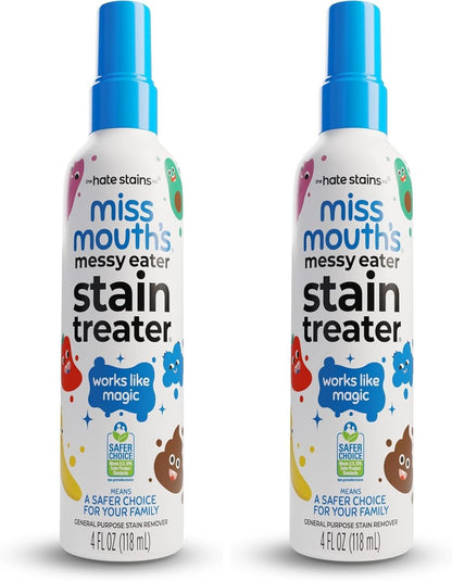 Miss Mouth's Messy Eater Stain Treater Spray - 4oz Stain Remover - Newborn & Baby Essentials - No Dry Cleaning Food, Grease, Coffee Off Laundry, Underwear, Fabric