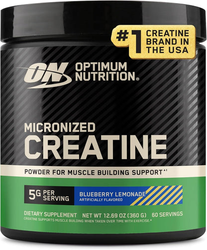 Optimum Nutrition Micronized Creatine Monohydrate Powder, Blueberry Lemonade Creatine, 60 Servings, 360 Grams (Packaging May Vary)