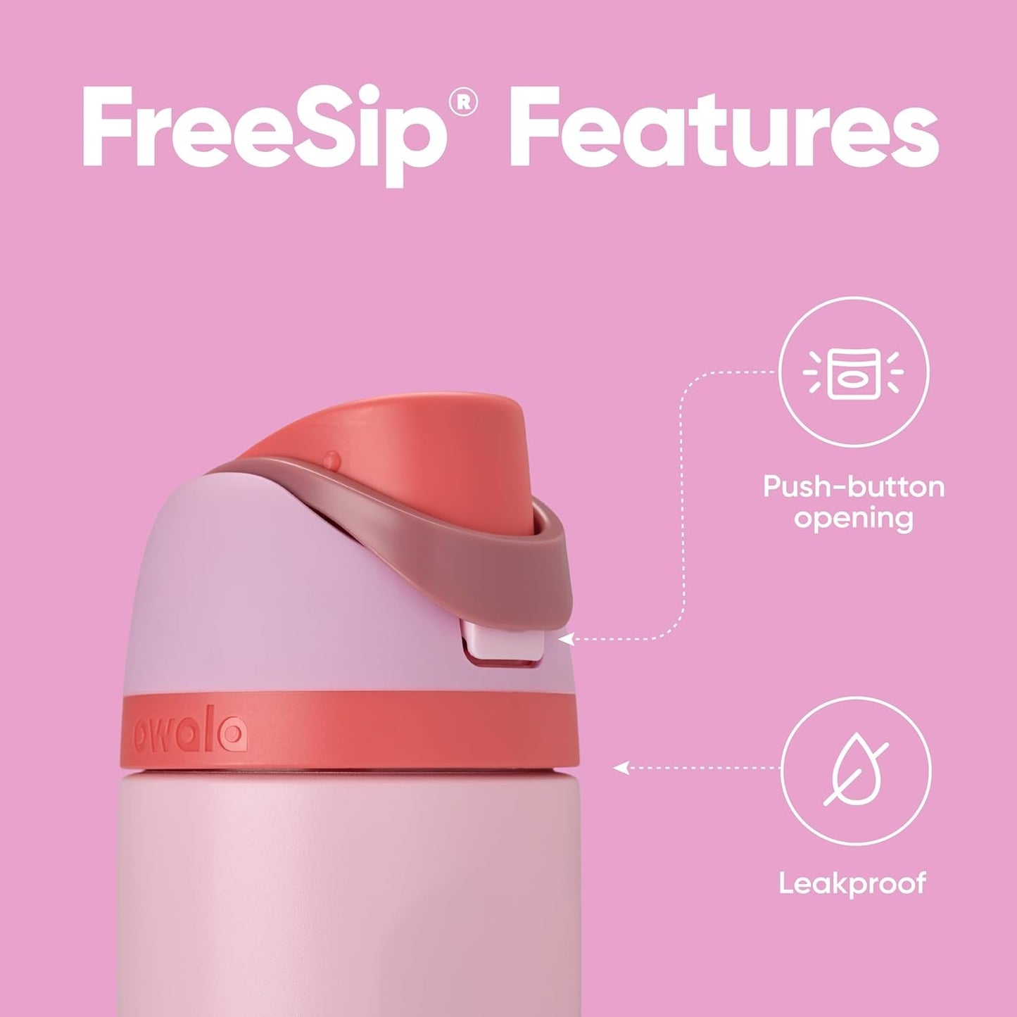 Owala FreeSip Insulated Stainless Steel Water Bottle with Straw, BPA-Free Sports Water Bottle, Great for Travel, 24 Oz, Denim