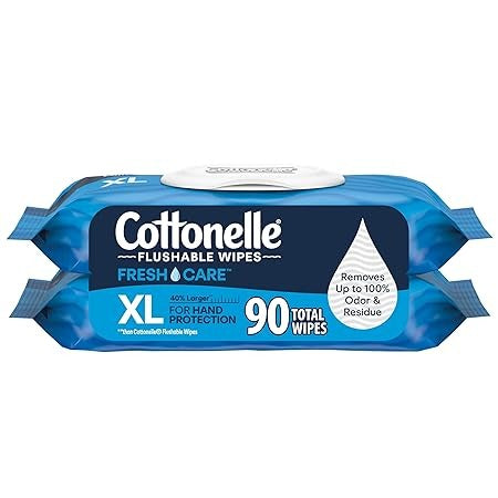 Cottonelle Fresh Feel Flushable Wet Wipes, Adult Wet Wipes, 8 Flip-Top Packs, 42 Wipes Per Pack (336 Total Wipes), Packaging May Vary