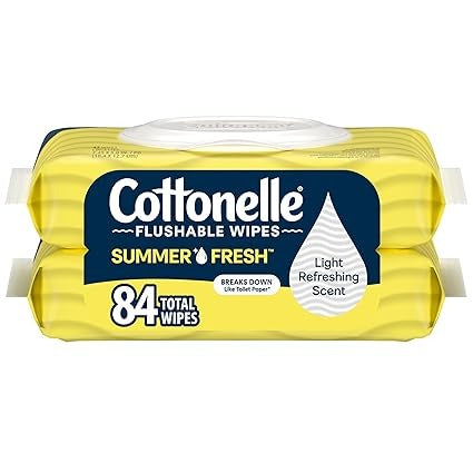 Cottonelle Fresh Feel Flushable Wet Wipes, Adult Wet Wipes, 8 Flip-Top Packs, 42 Wipes Per Pack (336 Total Wipes), Packaging May Vary