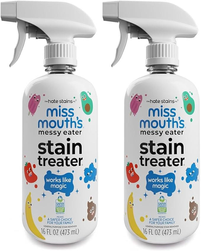 Miss Mouth's Messy Eater Stain Treater Spray - 4oz Stain Remover - Newborn & Baby Essentials - No Dry Cleaning Food, Grease, Coffee Off Laundry, Underwear, Fabric
