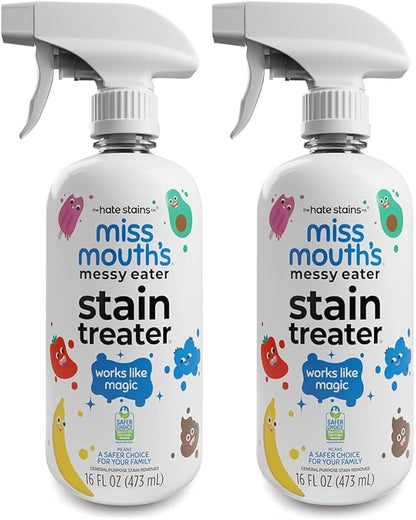 Miss Mouth's Messy Eater Stain Treater Spray - 4oz Stain Remover - Newborn & Baby Essentials - No Dry Cleaning Food, Grease, Coffee Off Laundry, Underwear, Fabric