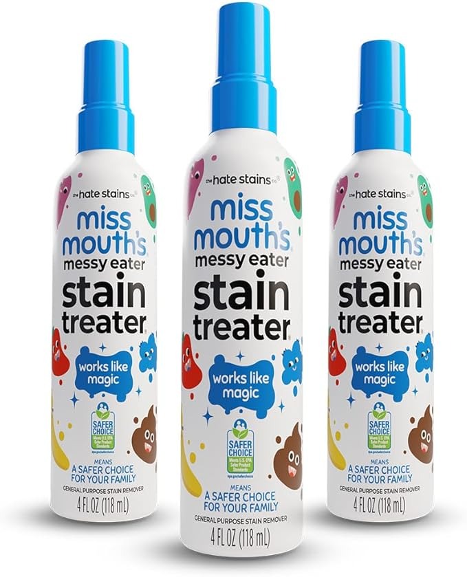 Miss Mouth's Messy Eater Stain Treater Spray - 4oz Stain Remover - Newborn & Baby Essentials - No Dry Cleaning Food, Grease, Coffee Off Laundry, Underwear, Fabric