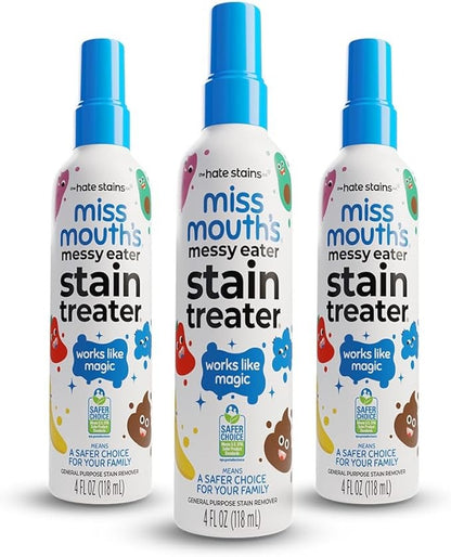 Miss Mouth's Messy Eater Stain Treater Spray - 4oz Stain Remover - Newborn & Baby Essentials - No Dry Cleaning Food, Grease, Coffee Off Laundry, Underwear, Fabric