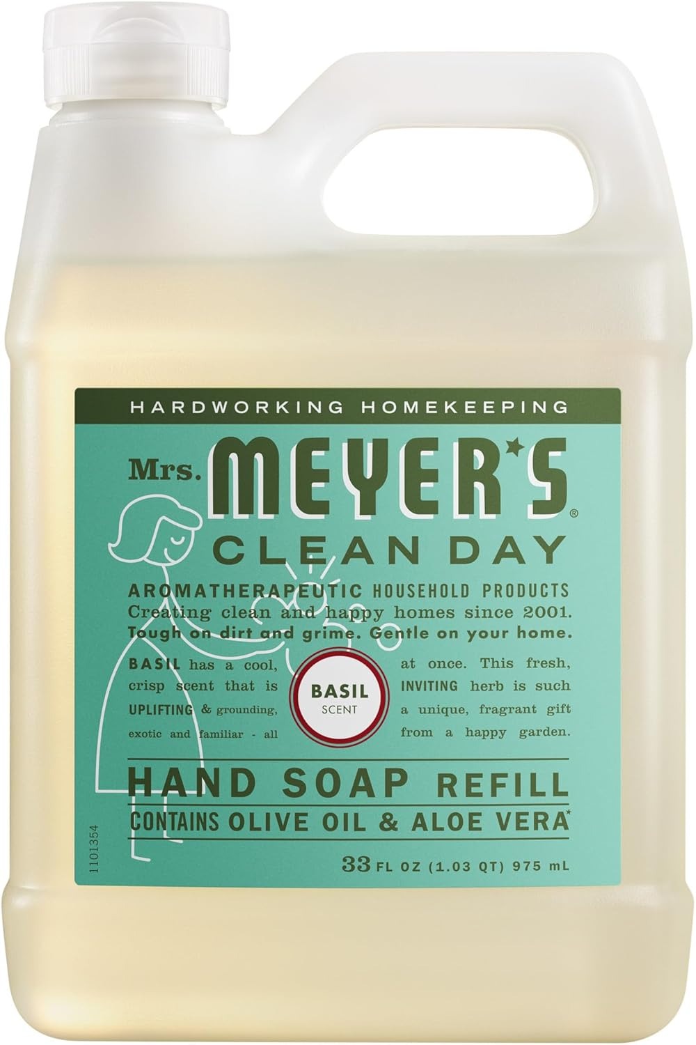 MRS. MEYER'S CLEAN DAY Hand Soap Refill, Rain Water Scent, 33 Fl Oz Bottle