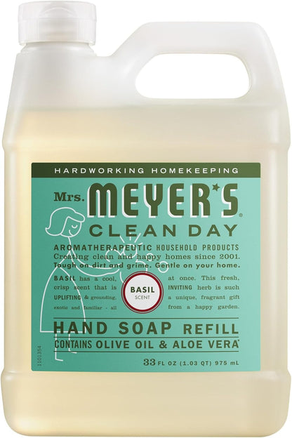 MRS. MEYER'S CLEAN DAY Hand Soap Refill, Rain Water Scent, 33 Fl Oz Bottle