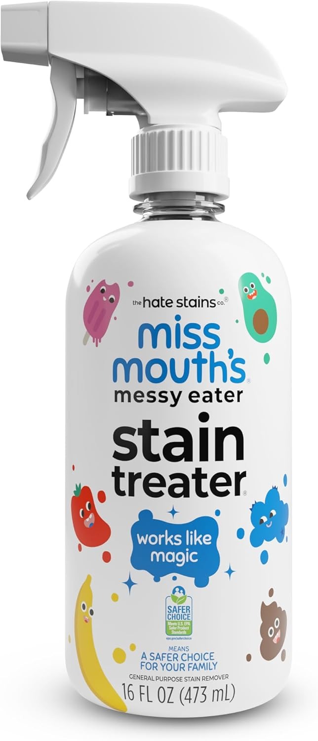 Miss Mouth's Messy Eater Stain Treater Spray - 4oz Stain Remover - Newborn & Baby Essentials - No Dry Cleaning Food, Grease, Coffee Off Laundry, Underwear, Fabric