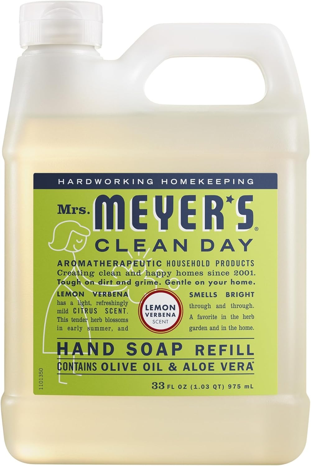 MRS. MEYER'S CLEAN DAY Hand Soap Refill, Rain Water Scent, 33 Fl Oz Bottle