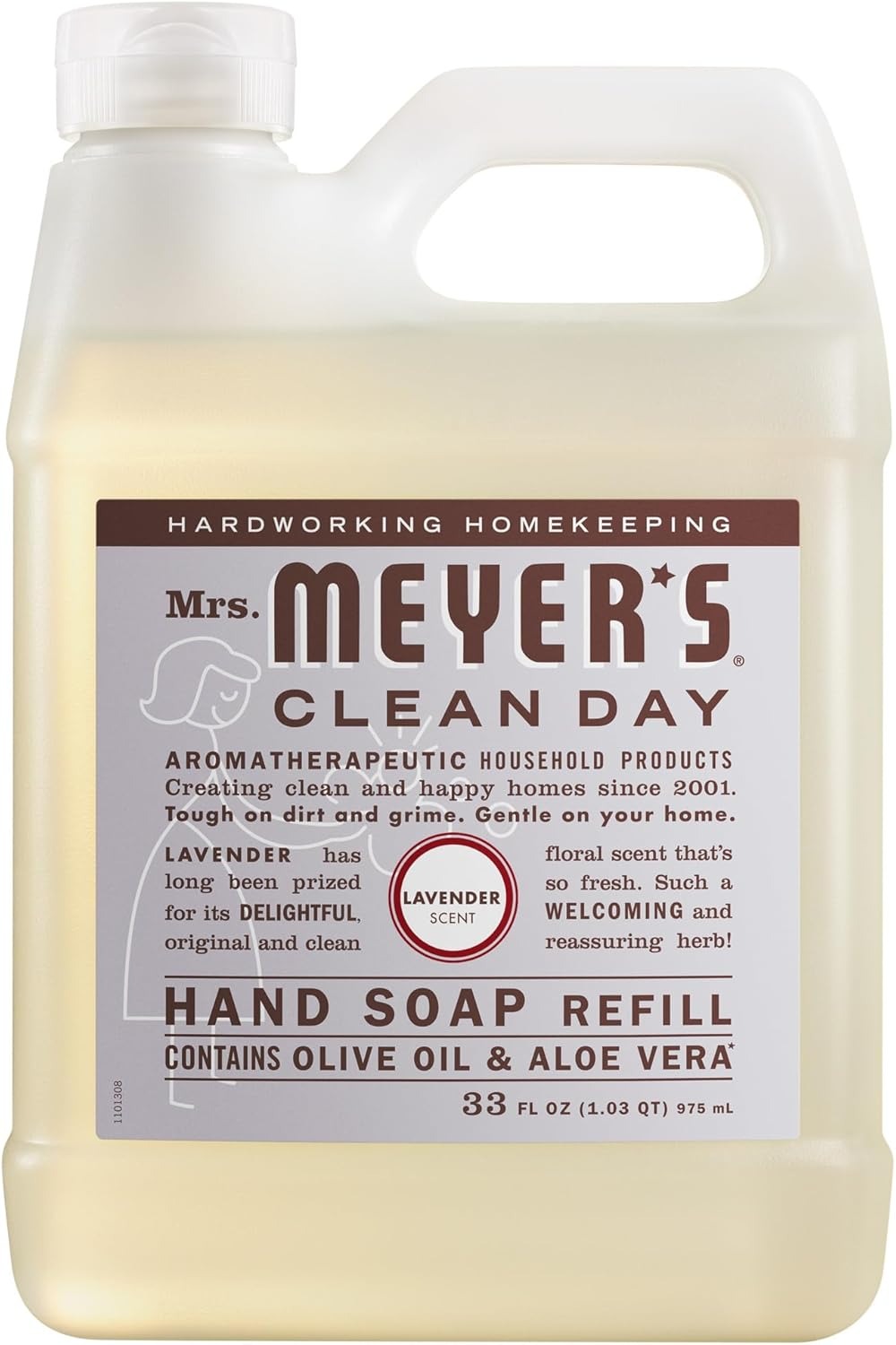 MRS. MEYER'S CLEAN DAY Hand Soap Refill, Rain Water Scent, 33 Fl Oz Bottle