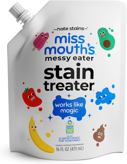 Miss Mouth's Messy Eater Stain Treater Spray - 4oz Stain Remover - Newborn & Baby Essentials - No Dry Cleaning Food, Grease, Coffee Off Laundry, Underwear, Fabric