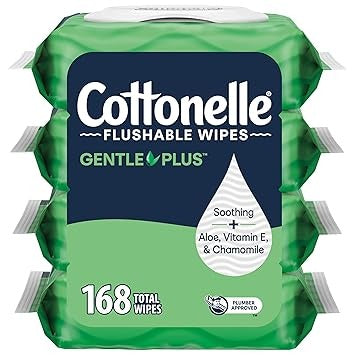 Cottonelle Fresh Feel Flushable Wet Wipes, Adult Wet Wipes, 8 Flip-Top Packs, 42 Wipes Per Pack (336 Total Wipes), Packaging May Vary